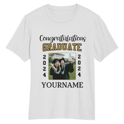 Personalized 3D Graduation T-Shirt in White and Black - Custom Performance Tee Personalized White Black 3D Graduation Performance