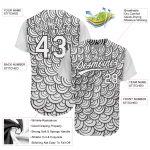 Custom Name and Number Baseball Jersey - Personalized 3D Pattern Abstract Doodle Line Art in White and Black Design Personalized