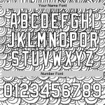 Custom Name and Number Baseball Jersey - Personalized 3D Pattern Abstract Doodle Line Art in White and Black Design Personalized