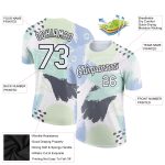 Custom Team Name Number Performance T-Shirt - Personalized 3D Pattern Design Abstract Doodle in White and Black Personalized