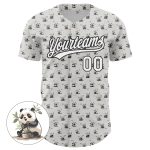 Custom Panda Baseball Jersey - Personalized 3D Pattern Design with Name & Number - Authentic Team Gear Personalized White