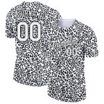 Custom Animal Print Performance T-Shirt with Personalized Name and Number - 3D White Black Design Personalized White Black