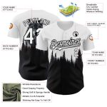 Custom Name and Number Personalized 3D Wolf Baseball Jersey - Black and White Animal Design Personalized White Black 3D Pattern
