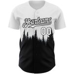 Custom Name and Number Personalized 3D Wolf Baseball Jersey - Black and White Animal Design Personalized White Black 3D Pattern