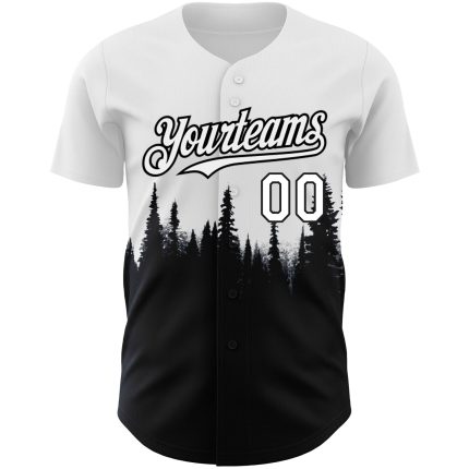Custom Name and Number Personalized 3D Wolf Baseball Jersey - Black and White Animal Design Personalized White Black 3D Pattern