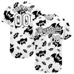 Custom Name and Number 3D Pattern Baseball Jersey - Personalized White and Black Team Apparel Personalized White Black 3D