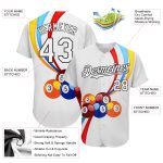 Custom Name Number Baseball Jersey - Personalized 3D Pattern Billiards Design, White and Black Authentic Team Apparel Personalized