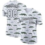 Personalized 3D Crocodile Pattern T-Shirt in White and Black - Performance Tee Personalized White Black 3D Pattern Design