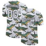 Custom Name and Number Crocodile Performance T-Shirt with 3D Pattern Design - Personalized Team Apparel Personalized White