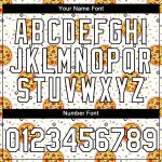 Customizable 3D Pattern Pizza T-Shirt with Team Name and Number - Personalized White and Black Performance Wear Personalized