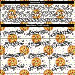 Customizable 3D Pattern Pizza T-Shirt with Team Name and Number - Personalized White and Black Performance Wear Personalized