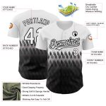 Custom Name and Number Authentic Baseball Jersey with Personalized 3D Pattern Design in White and Black Personalized White