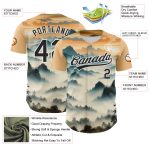 Custom 3D Pattern Mountains Landscape Baseball Jersey - Personalized White Black Design Personalized White Black 3D Pattern
