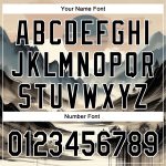 Custom Name and Number Baseball Jersey - Personalized 3D Mountain Landscape Design in White and Black Personalized White