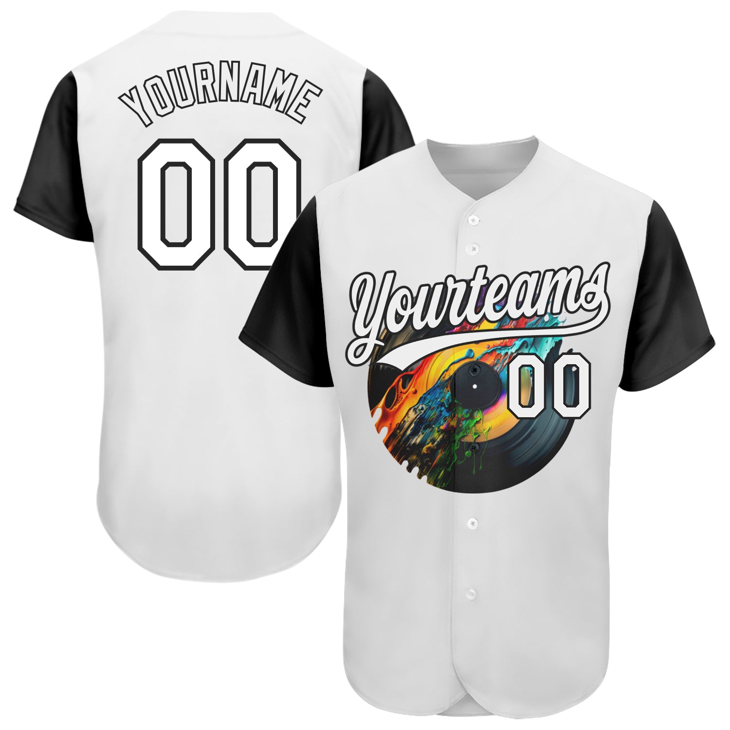 Customizable Music Festival Baseball Jersey with 3D Pattern, Colorful Splatter Design, Personalize Name and Number, Authentic Team Gear