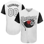 Custom Name and Number Vintage Vinyl Record Baseball Jersey, 3D Pattern Design for Music Festival - Personalized Black and White