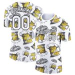 Personalized Oktoberfest Beer Festival 3D Pattern Performance T-Shirt - White Black Stylish Design Personalized White Black