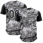 Custom Name and Number 3D Pattern Baseball Jersey for Rave - Personalized White Black Team Design Personalized White Black