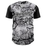 Custom Name and Number 3D Pattern Baseball Jersey for Rave - Personalized White Black Team Design Personalized White Black