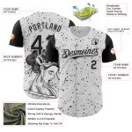 Custom 3D Pattern Rave Baseball Jersey - Personalized Dark Art Design with Team Name & Number, White Black Color Personalized