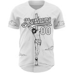 Personalized Jesus Christ Cross Good Friday Baseball Jersey - White Black 3D Pattern Design Personalized White Black 3D Pattern
