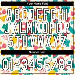Custom Name and Number Summer Holiday T-Shirt - Personalized 3D Pattern Design with Flowers and Fruits in White and Black