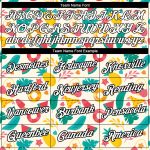 Custom Name and Number Summer Holiday T-Shirt - Personalized 3D Pattern Design with Flowers and Fruits in White and Black