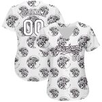 Custom Tiger 3D Pattern Baseball Jersey with Personalized Name and Number - Authentic Team Apparel Personalized White Black