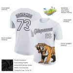 Personalized 3D Tiger Performance T-Shirt - White and Black Pattern Design Personalized White Black 3D Pattern Design Tiger