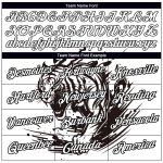 Custom Name and Number Tiger 3D Pattern Performance T-Shirt - Personalized White and Black Design Personalized White Black