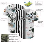 Custom Name Number Authentic Hawaiian Palm Trees Baseball Jersey 3D Pattern White Black Personalized White Black 3D Pattern