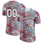 Personalized Floral Performance T-Shirt with 3D Pattern in Black and White Personalized White Black 3D Pattern Floral Design