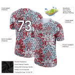Personalized Floral Performance T-Shirt with 3D Pattern in Black and White Personalized White Black 3D Pattern Floral Design