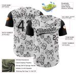 Custom Name Number Baseball Jersey - Personalized 3D Pattern Halloween Design in White and Black Personalized White Black