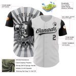 Custom Name & Number 3D Skull Halloween Baseball Jersey - Personalized Black & White Team Apparel Personalized White Black