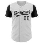 Custom Name & Number 3D Skull Halloween Baseball Jersey - Personalized Black & White Team Apparel Personalized White Black