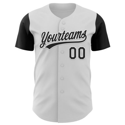 Custom Name & Number 3D Skull Halloween Baseball Jersey - Personalized Black & White Team Apparel Personalized White Black