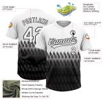 Custom Unisex Softball Jersey with Personalized Name and Number - Black White 3D Pattern Lines, Two-Button Design Personalized