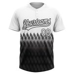 Custom Unisex Softball Jersey with Personalized Name and Number - Black White 3D Pattern Lines, Two-Button Design Personalized