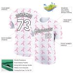 Custom Pink Ribbon Breast Cancer Performance T-Shirt - Personalized with Name & Number, White & Black, Team Spirit Gear Personalized