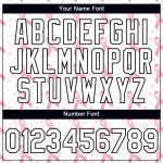Custom Pink Ribbon Breast Cancer Performance T-Shirt - Personalized with Name & Number, White & Black, Team Spirit Gear Personalized