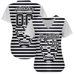 Custom 3D Skull Baseball Jersey - Personalized Authentic Team Jersey with Name & Number - Black & White Design Personalized
