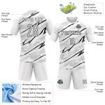 Custom Name and Number Volleyball Jersey - Personalized White Black Abstract Brush Design Uniform Personalized White Black