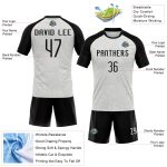Custom Name Number Volleyball Jersey - Personalized White Black Abstract Line Sublimation Uniform Personalized White Black