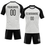 Custom Name Number Volleyball Jersey - Personalized White Black Abstract Line Sublimation Uniform Personalized White Black