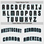 Custom Name and Number Baseball Jersey - Personalized Black Aqua Team Apparel Personalized White Black-Aqua Baseball Jersey