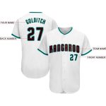 Custom Name and Number Baseball Jersey - Personalized Black Aqua Team Apparel Personalized White Black-Aqua Baseball Jersey