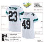 Custom Name Number Authentic Football Jersey - Personalized White Black Aqua Mesh Personalized White Black-Aqua Mesh Authentic