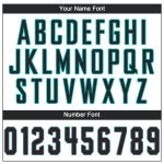 Custom Team Name and Number Performance T-Shirt in White Black-Aqua - Personalized Athletic Tee Personalized White Black-Aqua