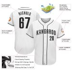 Custom Authentic Baseball Jersey with Personalized Name and Number in Black and White Personalized White Black Authentic